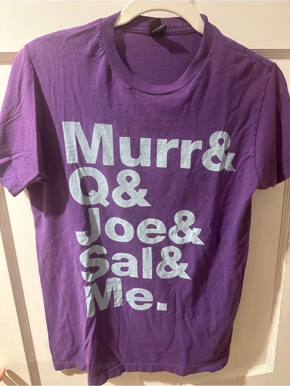 Impractical Jokers Purple Graphic Tee with White Text (small)